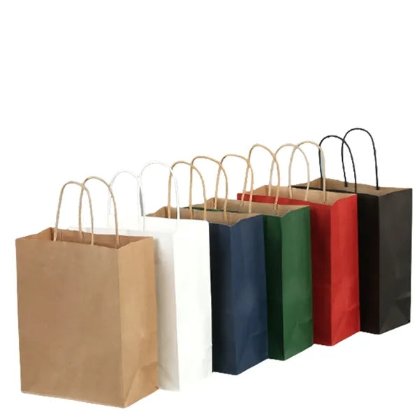 Kraft Paper Shopping Gift Retail Bags with Handles Bulk