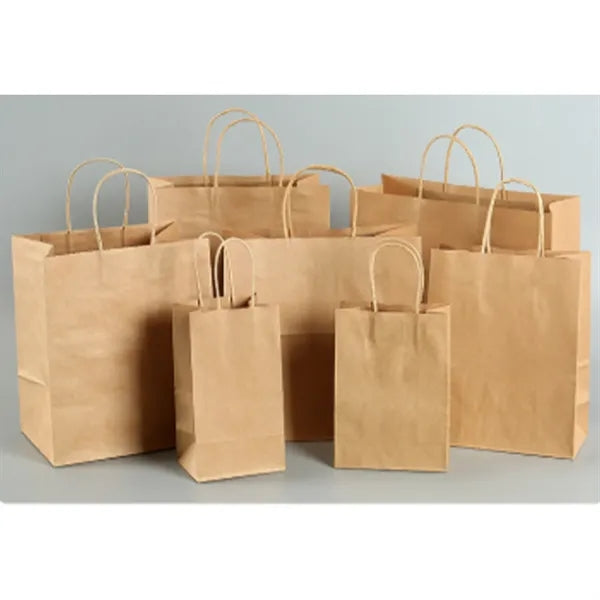 Kraft Paper Shopping Gift Retail Bags with Handles Bulk