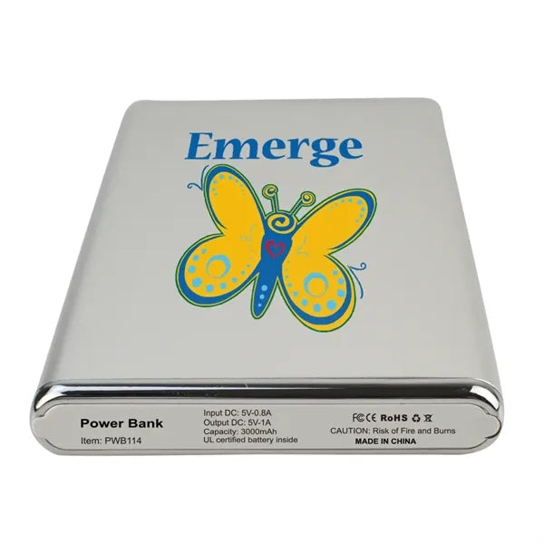 Winnemac Sleek Metallic Slim 3000mAh Power Bank
