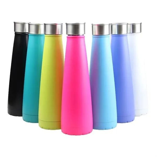 Compact 15oz Insulated Stainless Steel Water Bottle