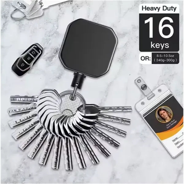 Retractable Keychain + Badge holder w/ Belt Clip