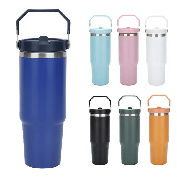 600ml Stainless Steel Straw Sports Thermos Cup