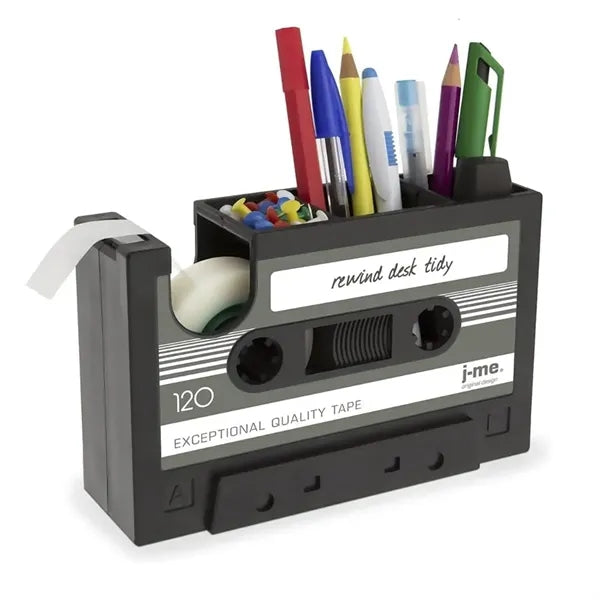 Cassette Tape Design Desktop Pen Holder and Organizer