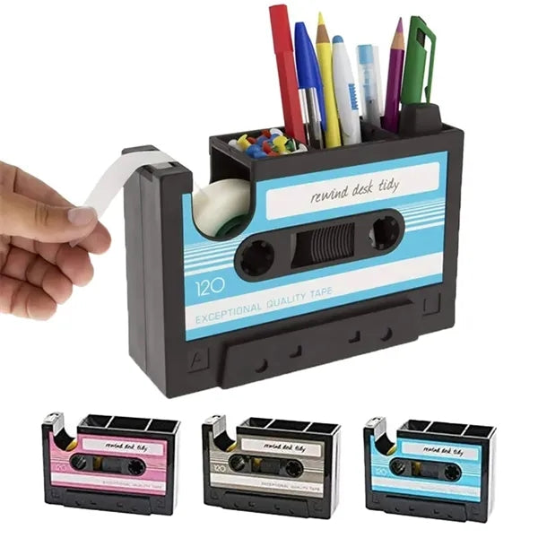 Cassette Tape Design Desktop Pen Holder and Organizer