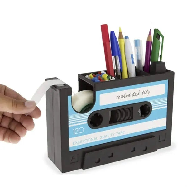 Cassette Tape Design Desktop Pen Holder and Organizer