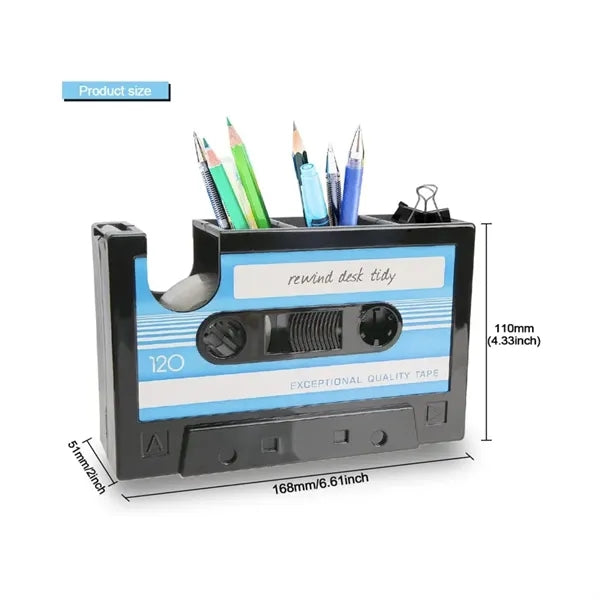 Cassette Tape Design Desktop Pen Holder and Organizer