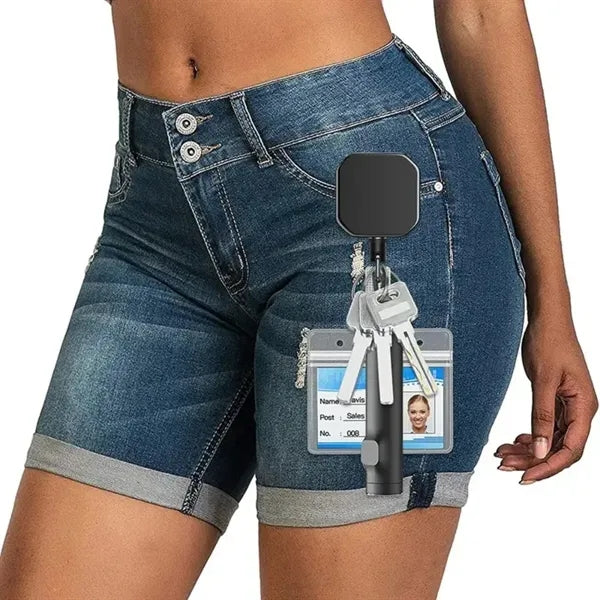 Retractable Keychain + Badge holder w/ Belt Clip