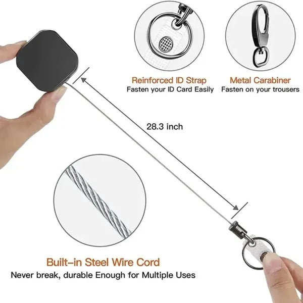 Retractable Keychain + Badge holder w/ Belt Clip