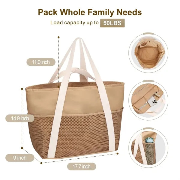 Large Mesh Waterproof Beach Tote Bag