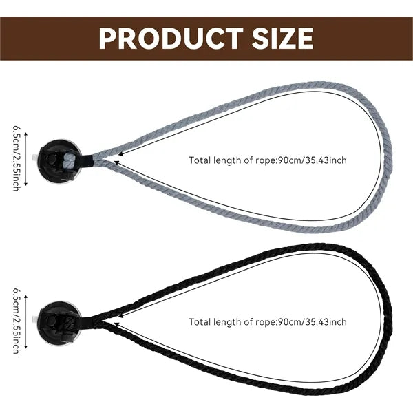 Heavy Duty Car Cowboy Hat Holder Suction Cup Rope Design