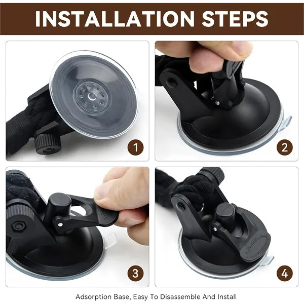 Heavy Duty Car Cowboy Hat Holder Suction Cup Rope Design