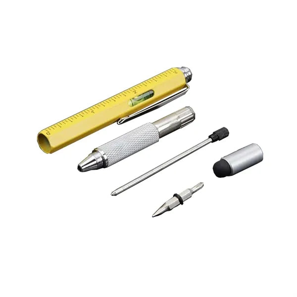 Multifunctional 6-in-1 metal tool pen