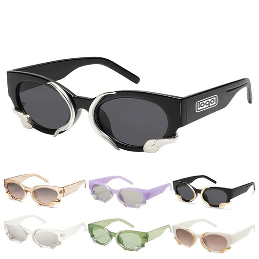 Women Men Vintage Metal Snake Sunglasses