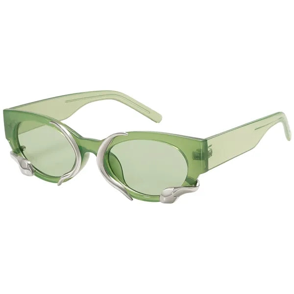 Women Men Vintage Metal Snake Sunglasses