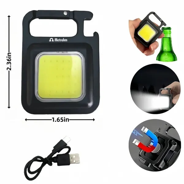 Mini Magnetic Keychain Flashlight Rechargeable Work Light