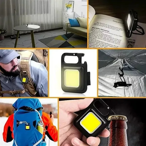 Mini Magnetic Keychain Flashlight Rechargeable Work Light