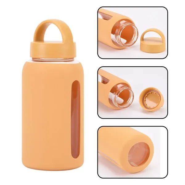 Silicone Wrapped Glass Water Bottle
