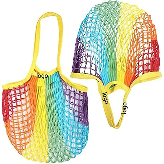 Multi-purpose Rainbow Cotton Grocery Mash Bags
