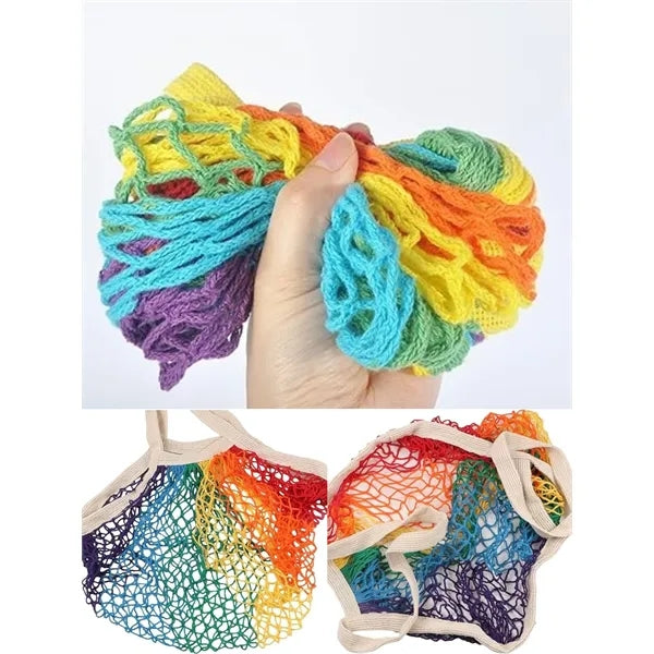 Multi-purpose Rainbow Cotton Grocery Mash Bags