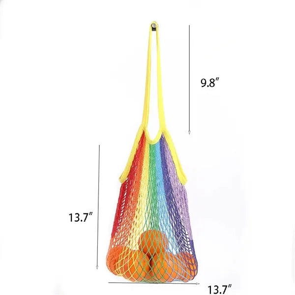 Multi-purpose Rainbow Cotton Grocery Mash Bags