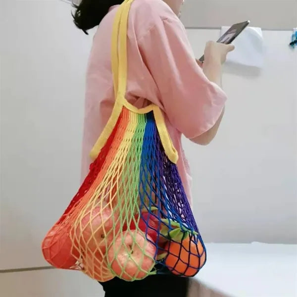 Multi-purpose Rainbow Cotton Grocery Mash Bags