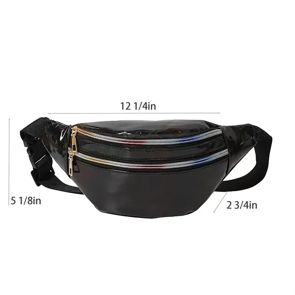 PU Leather Waist Fanny Pack Crossbody Bag