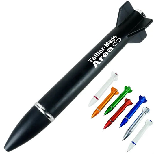 Mini Rocket Flashlight Rollerball Pens Black