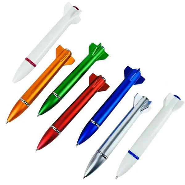 Mini Rocket Flashlight Rollerball Pens Black