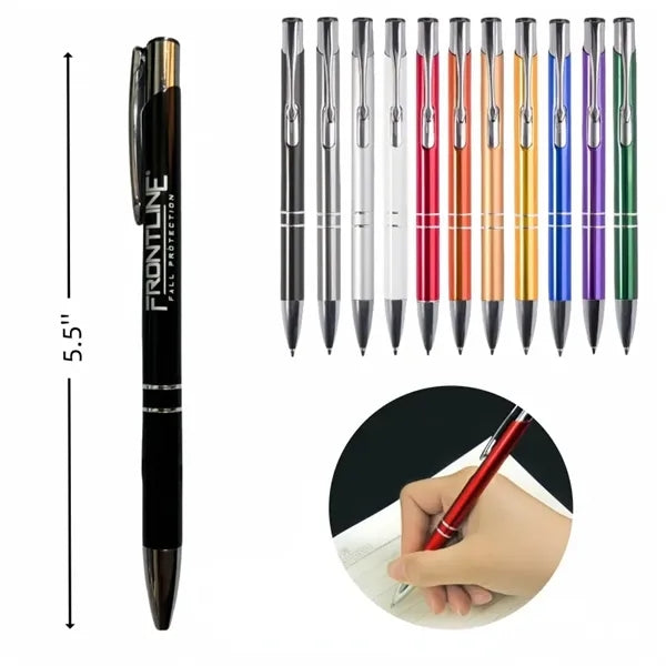 Metal Detachable Ballpoint Pen w/ Painted Barrel Plated Tip