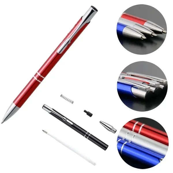 Metal Detachable Ballpoint Pen w/ Painted Barrel Plated Tip