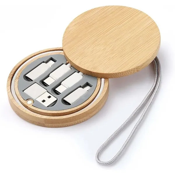 Round Multi USB Charging Adapter Cable Kit for Travel