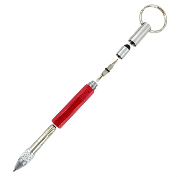 Portable Multi Tool Ruler Ballpoint Pens Keychain