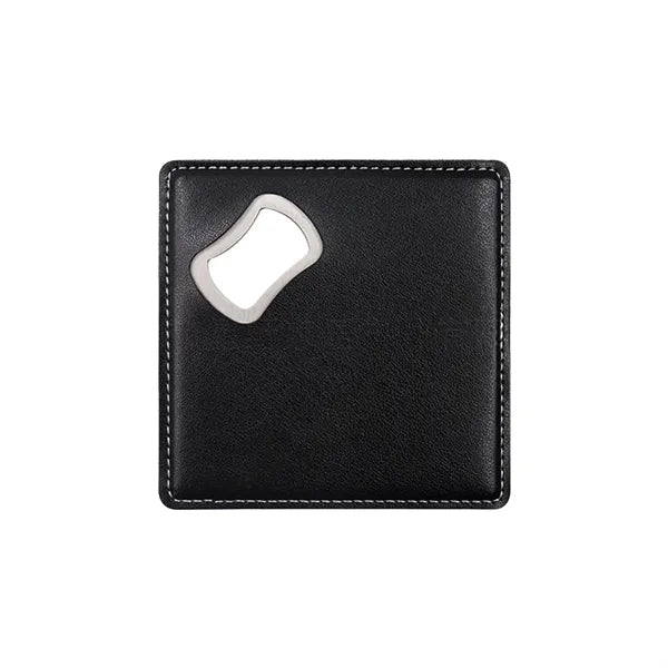 Leather Coaster with Bottle Opener