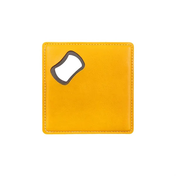Leather Coaster with Bottle Opener