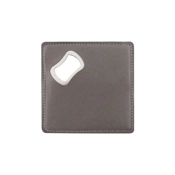 Leather Coaster with Bottle Opener
