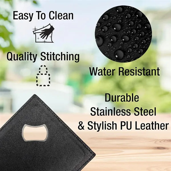 Leather Coaster with Bottle Opener