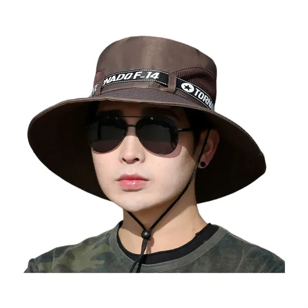 Long Wide Brim Bucket Hat