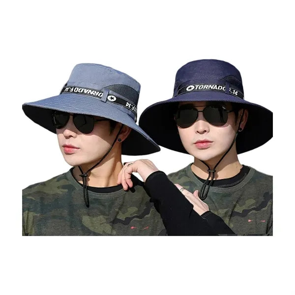 Long Wide Brim Bucket Hat