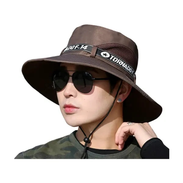 Long Wide Brim Bucket Hat