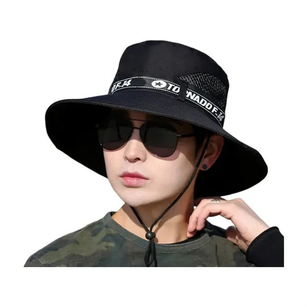 Long Wide Brim Bucket Hat