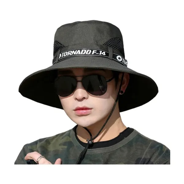 Long Wide Brim Bucket Hat