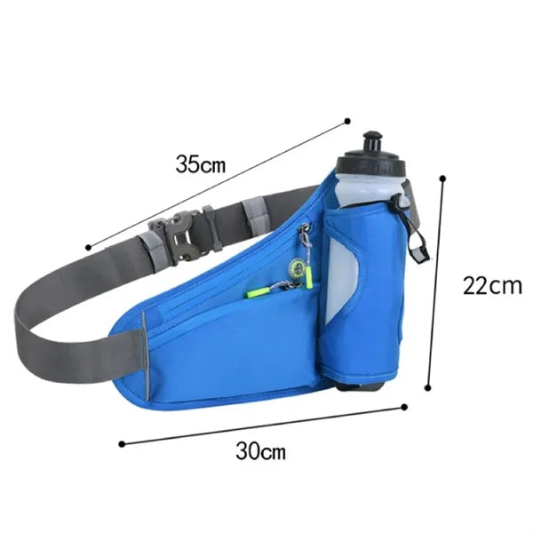 Sports Pack with Water Bottle Holder Black Waist Hip Bags