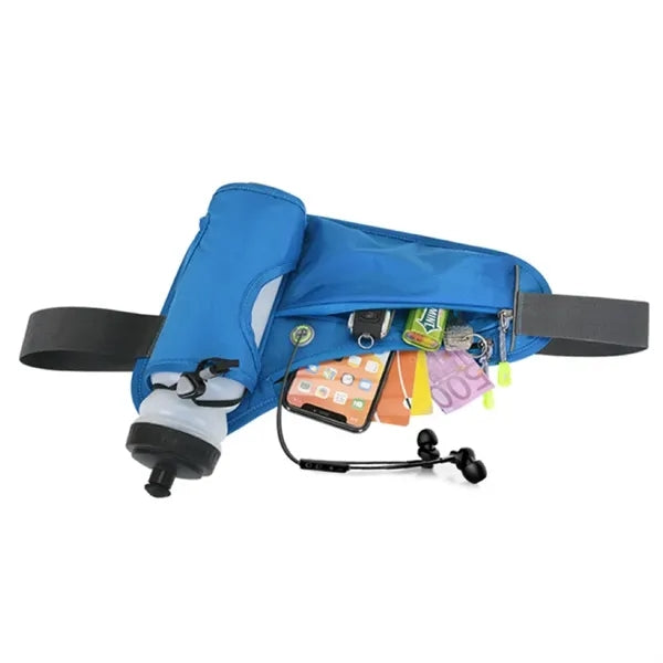 Sports Pack with Water Bottle Holder Black Waist Hip Bags