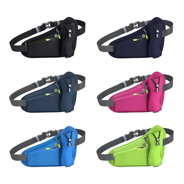 Sports Pack with Water Bottle Holder Black Waist Hip Bags