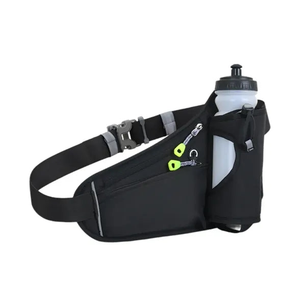 Sports Pack with Water Bottle Holder Black Waist Hip Bags