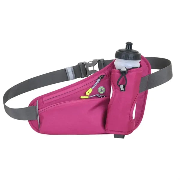 Sports Pack with Water Bottle Holder Black Waist Hip Bags