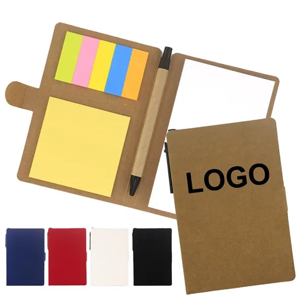 Eco-Friendly Notebook Set with Sticky Notes and Pen