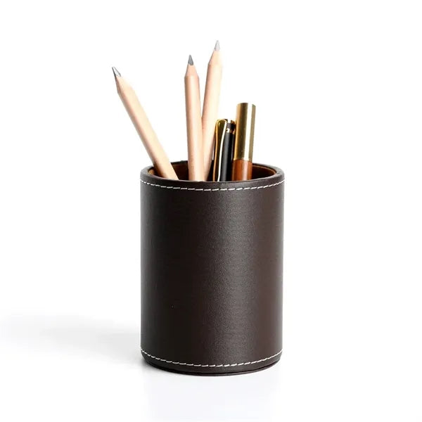 Business Leather Pen Holder Stationery Organizer