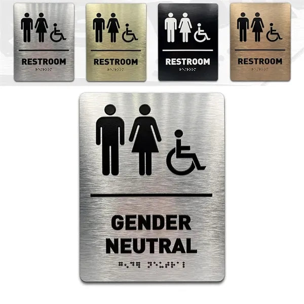 ADA-Mark Modern Compliant Braille Bathroom Restroom Sign