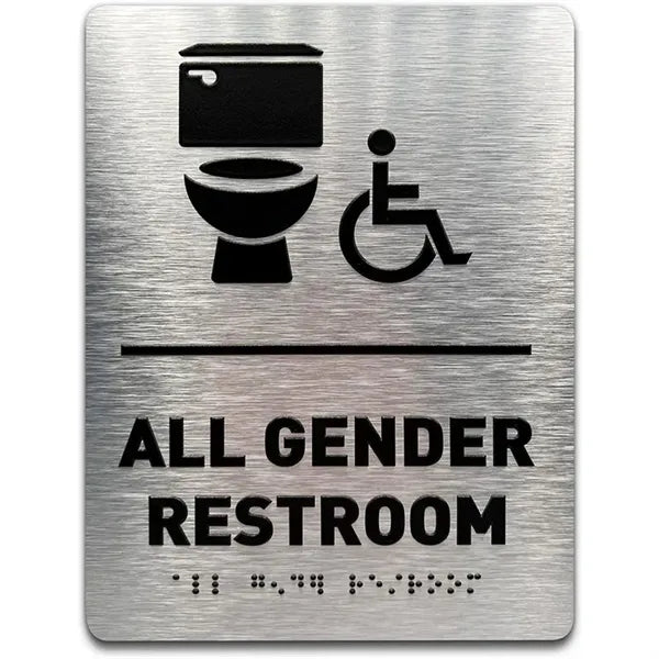 ADA-Mark Modern Compliant Braille Bathroom Restroom Sign